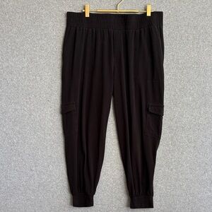 Anybody Petite Knit Cargo Jogger Pant L Black